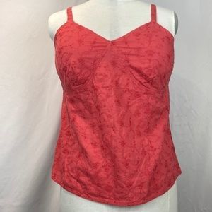Fashion Bug eyelet Camisole, side zipper adjustable straps coral salmon 18
